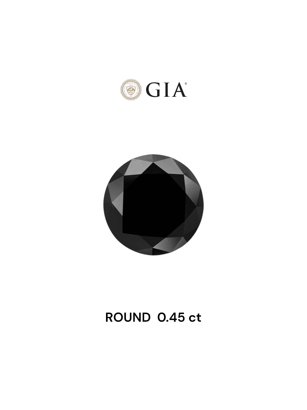 GIA 0.45 Carat Natural Fancy Black Round Diamond SE-7125GN
