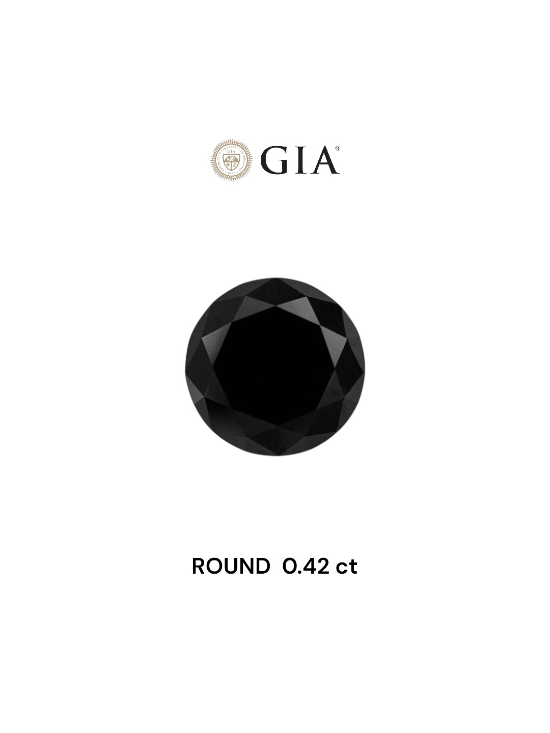 GIA 0.42 Carat Natural Fancy Black Round Diamond SE-7127GN