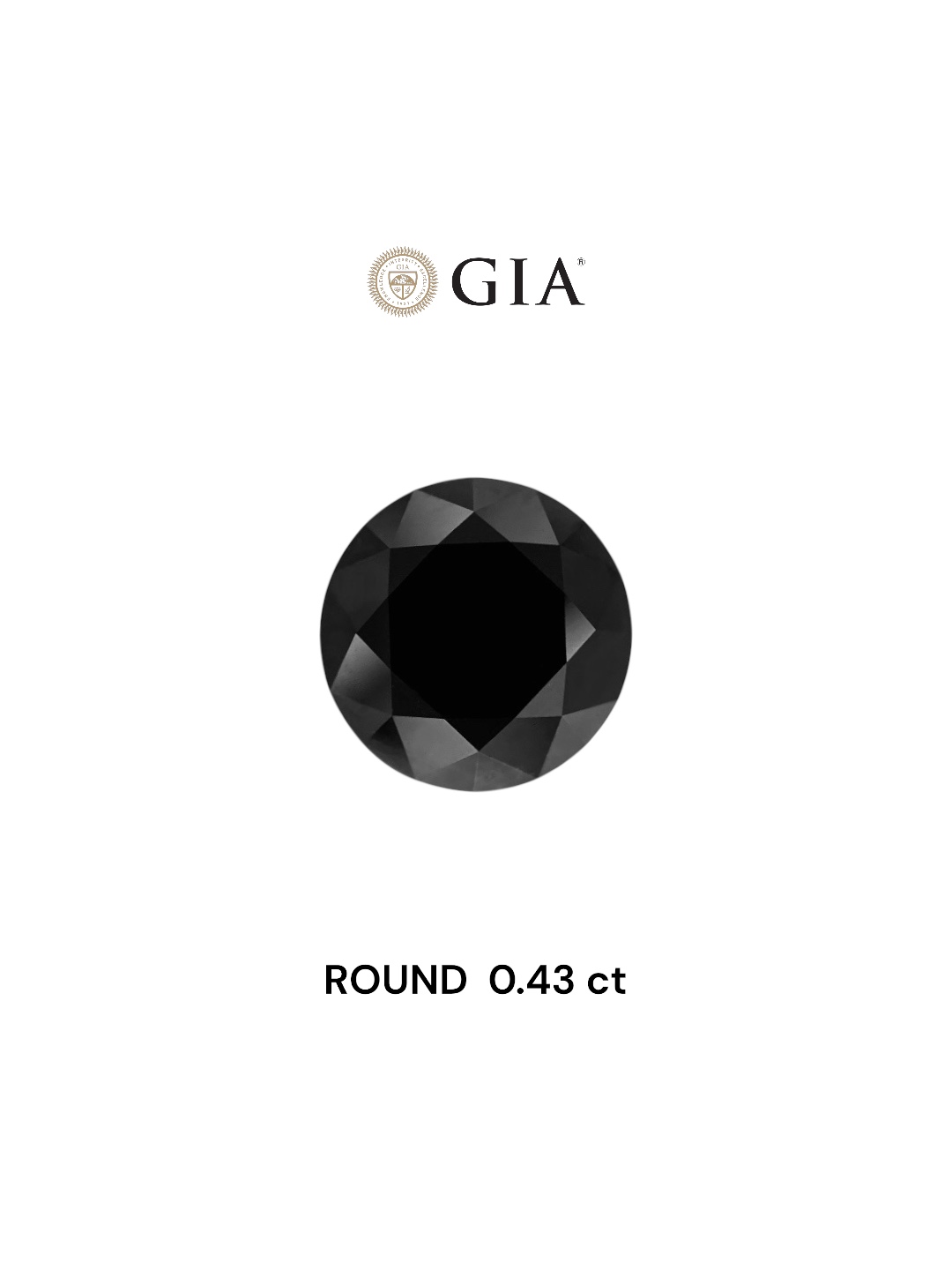 GIA 0.43 Carat Natural Fancy Black Round Diamond SE-7132GN