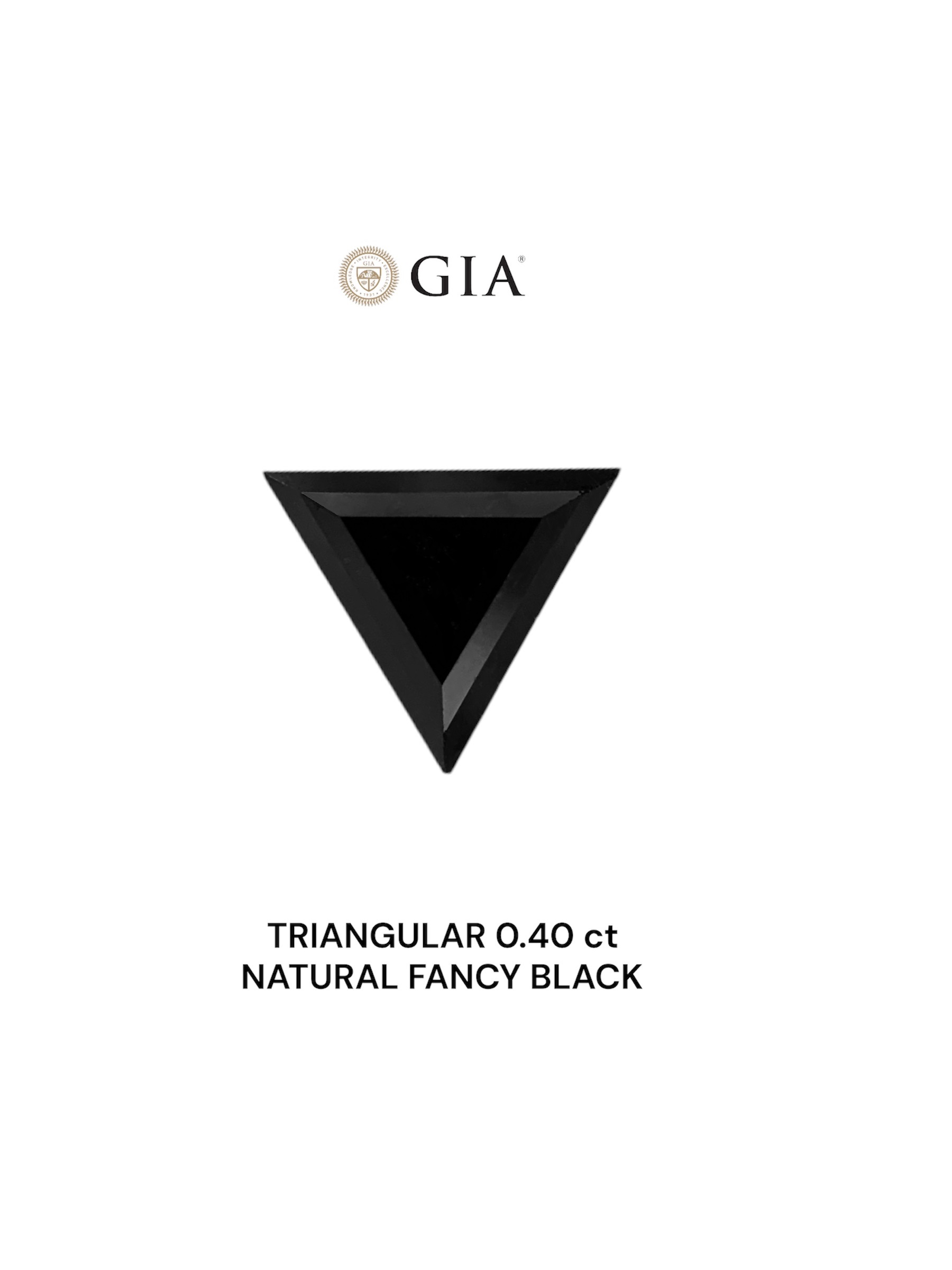 GIA 0.40 Carat Natural Fancy Black Triangular Diamond SE-7146GN
