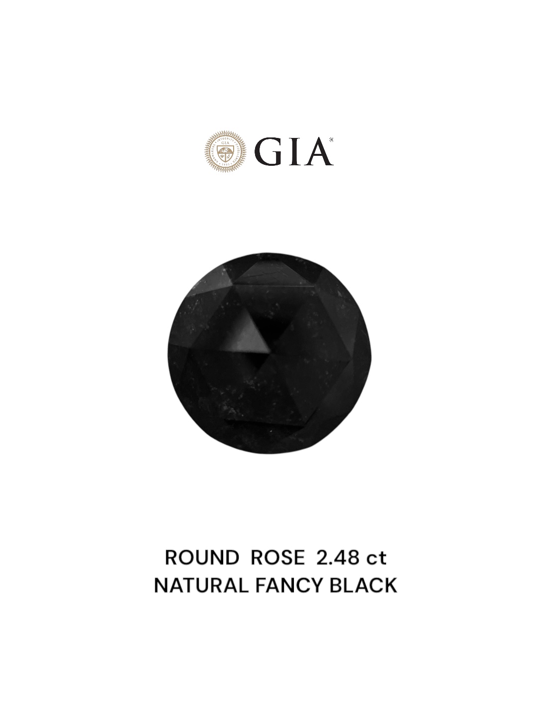 GIA 2.48 Carat Natural Fancy Black Rose Diamond SE-7154GNN