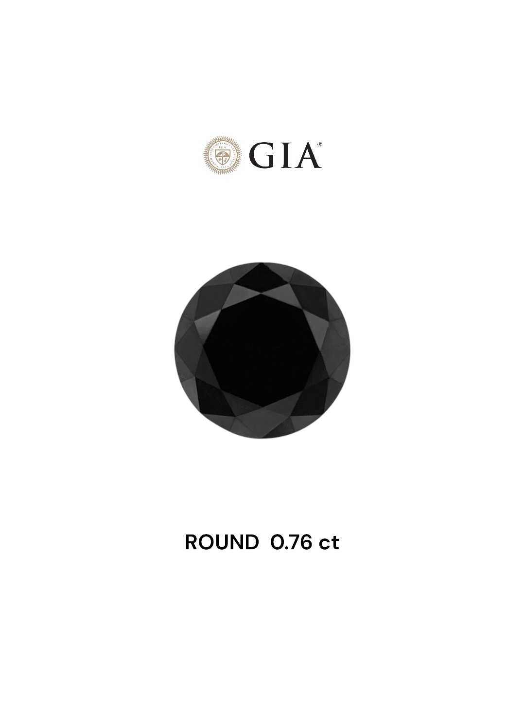 GIA 0.76 Carat Natural Fancy Black Round Diamond SE-7161GN