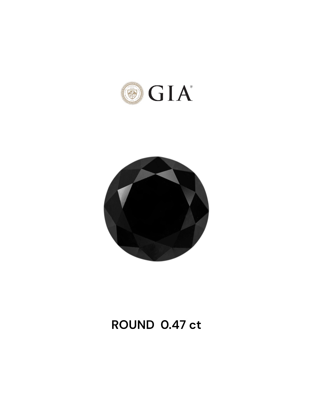 GIA 0.47 Carat Natural Fancy Black Round Diamond SE-7166GN