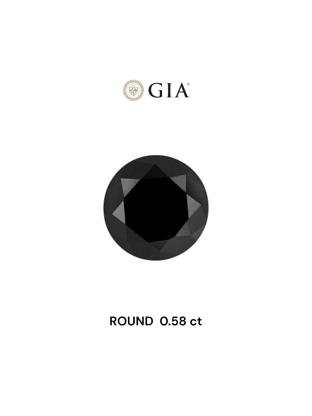 GIA 0.58 Carat Natural Fancy Black Round Diamond SE-7167GN