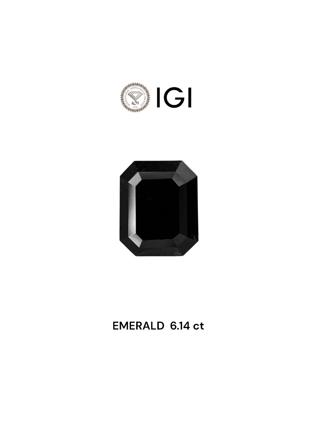IGI 6.14 Carat Natural Fancy Black Emerald Diamond SE-7175IN