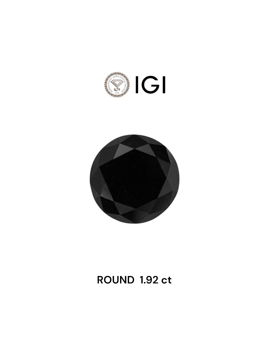 IGI 1.92 Carat Natural Fancy Black Round Diamond SE-7208IN