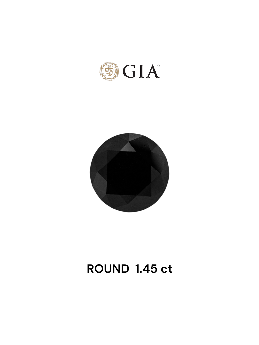 GIA 1.45 Carat Natural Fancy Black Round Diamond