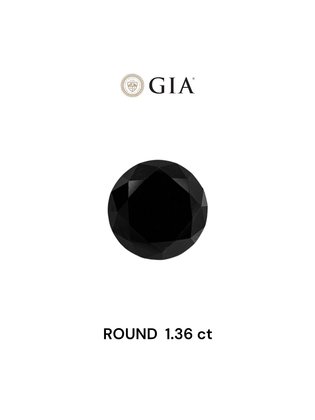 GIA 1.36 Carat Natural Fancy Black Round Diamond SE-7211GTA