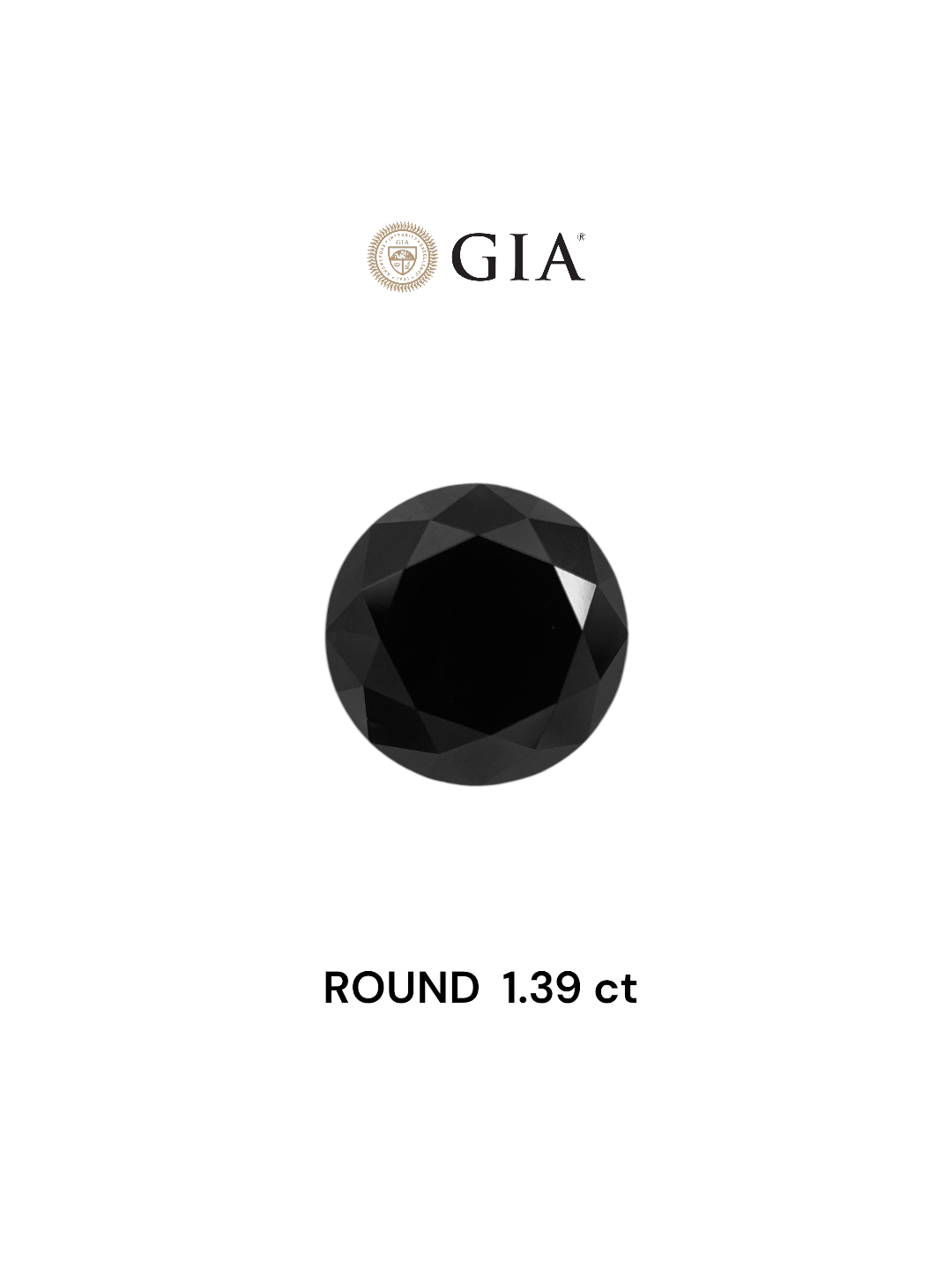 GIA 1.39 Carat Natural Fancy Black Round Diamond SE-7215GNA