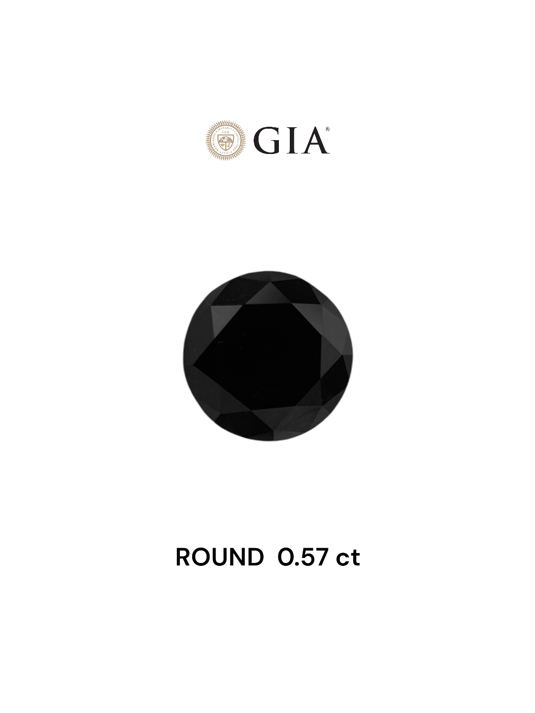 GIA 0.57 Carat Natural Fancy Black Round Diamond SE-7219GNA