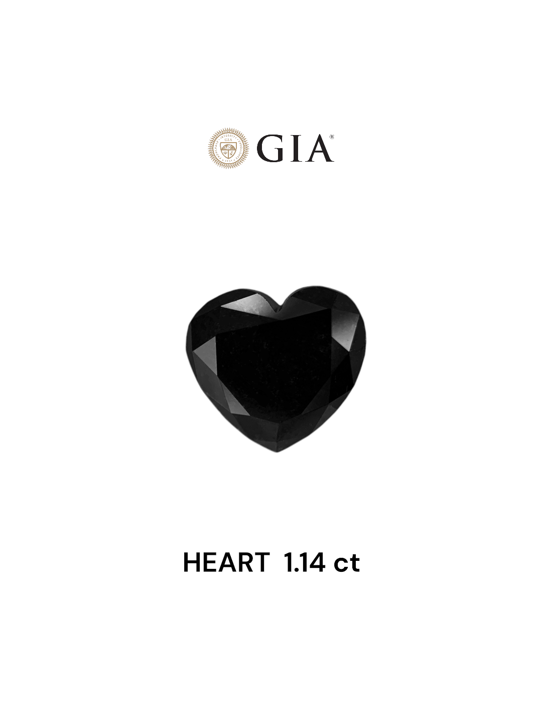 GIA 1.14 Carat Natural Fancy Black Heart Diamond SE-7319GNA