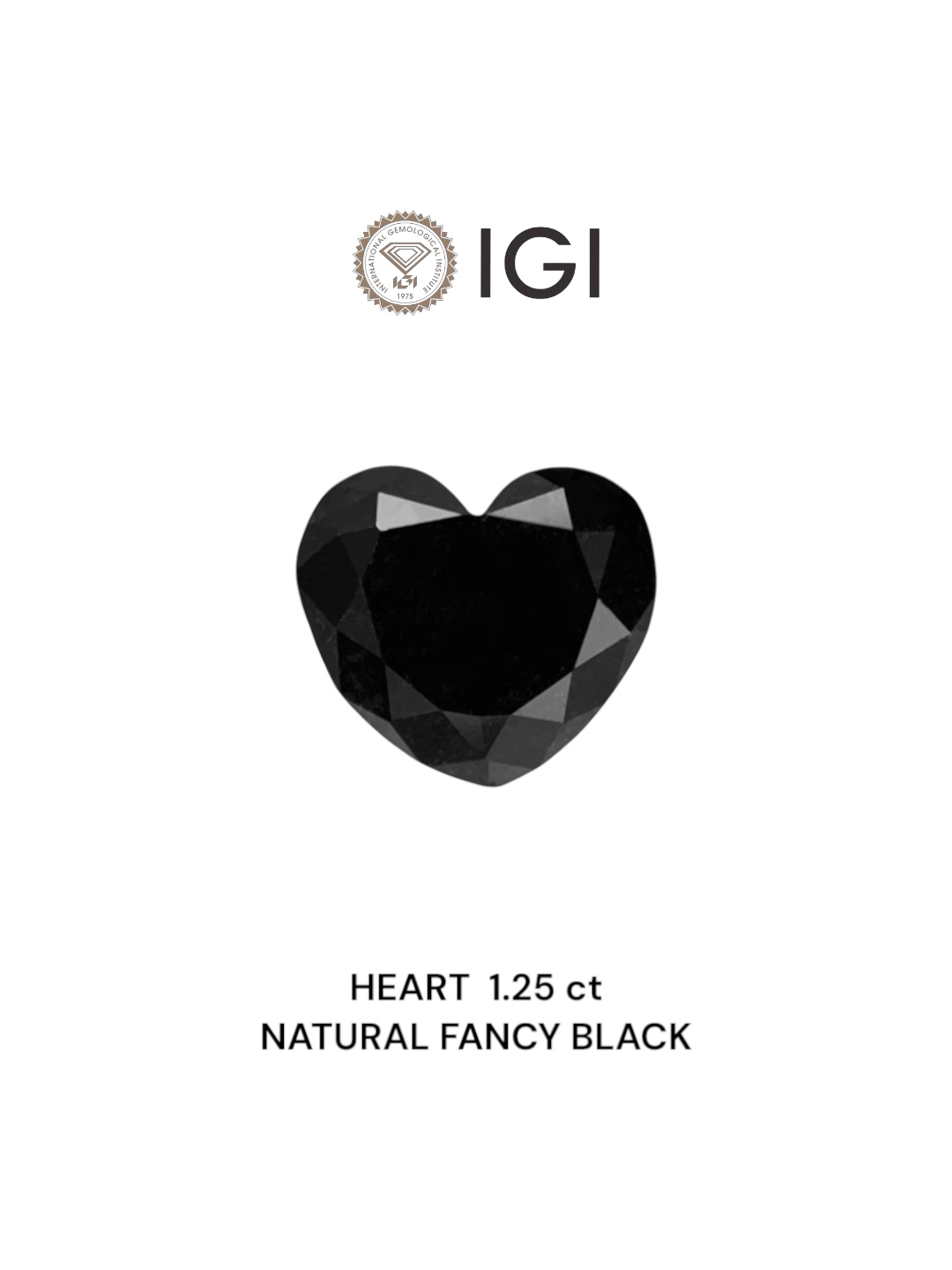 IGI 1.25 Carat Natural Fancy Black Heart Diamond SE-7324IN