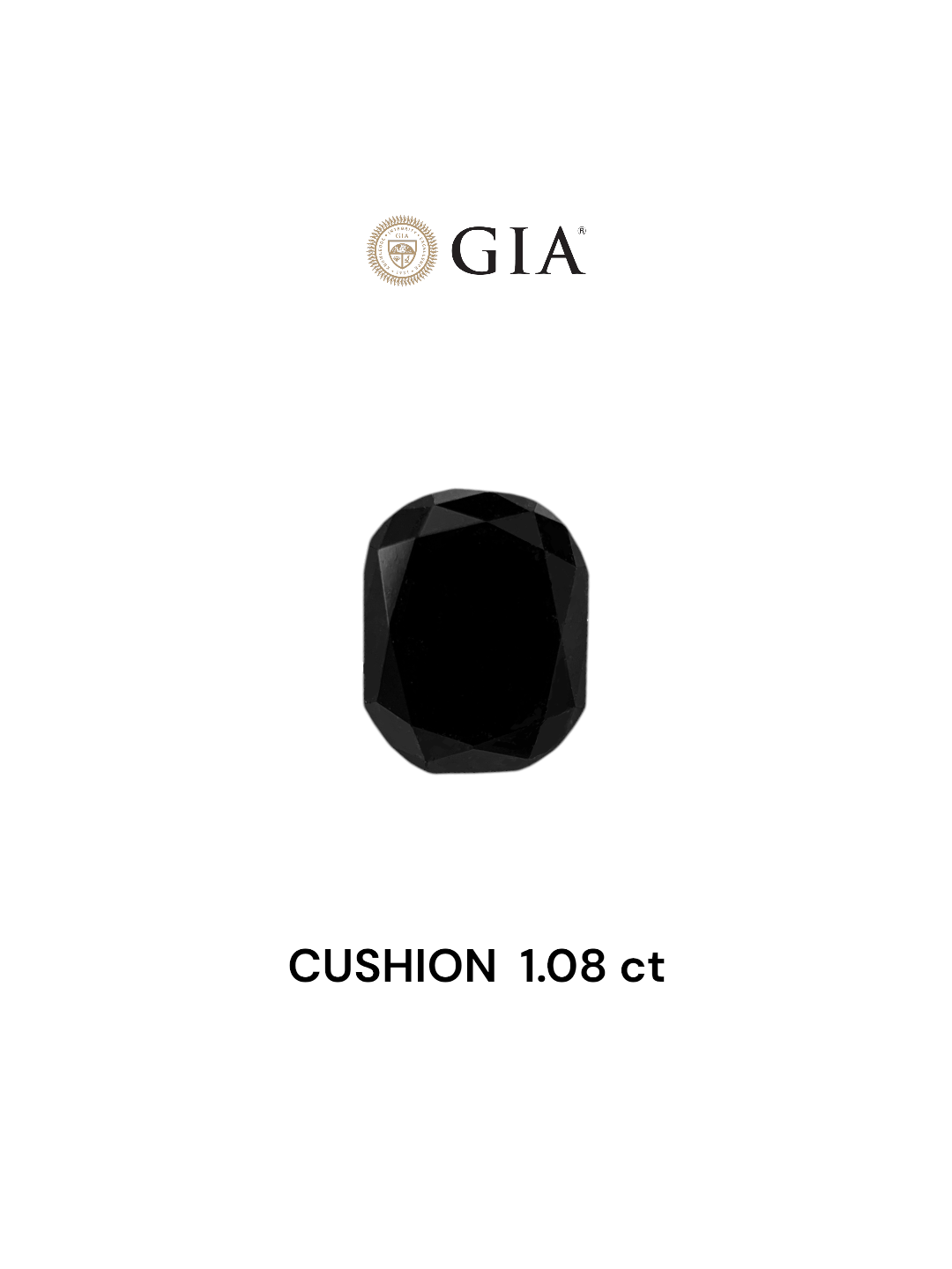 GIA 1.08 Carat Natural Fancy Black Cushion Diamond SE-7342GNA
