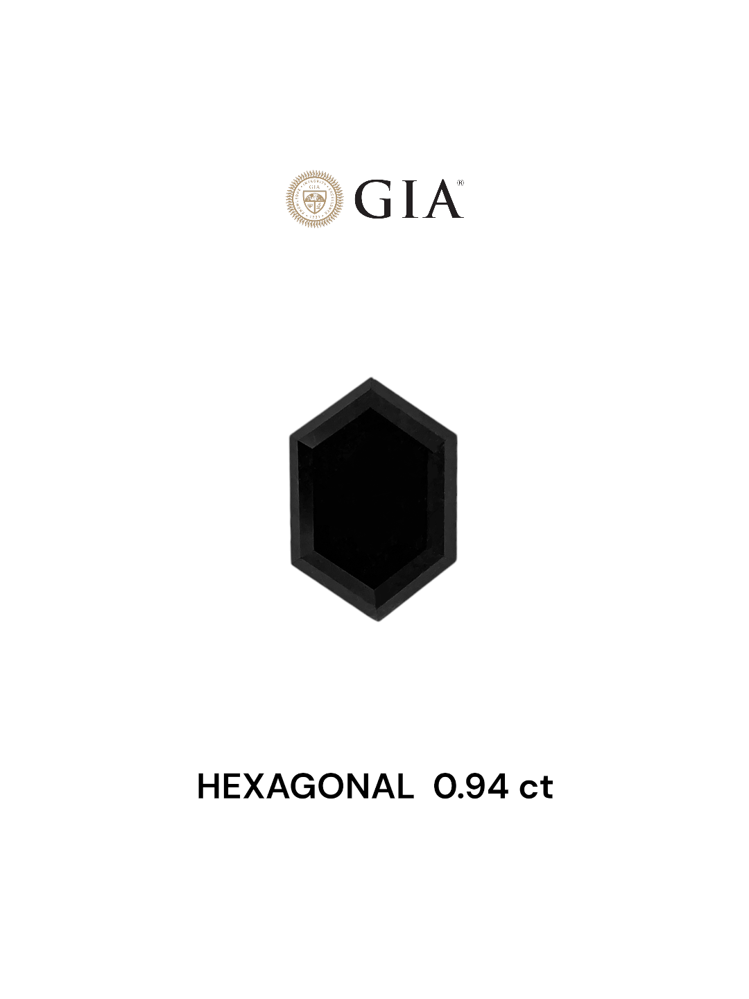 GIA 0.94 Carat Natural Fancy Black Hexagonal Diamond SE-7345GNA