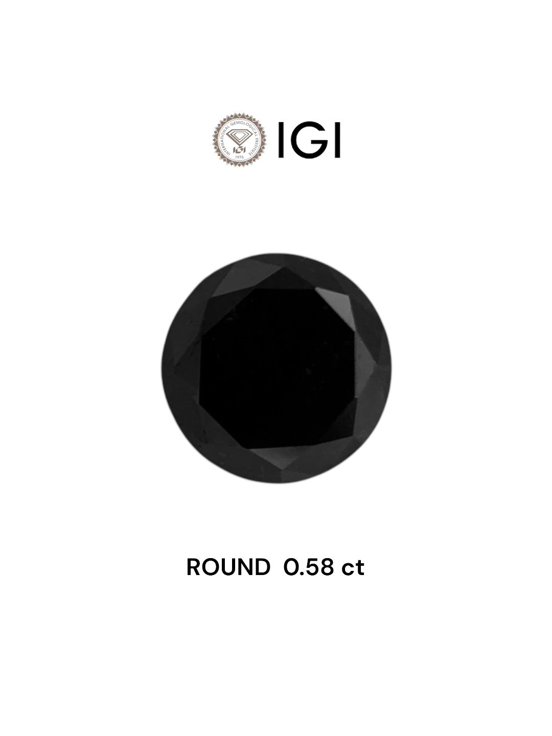 IGI 0.58 Carat Natural Fancy Black Round Diamond SE-7348IN