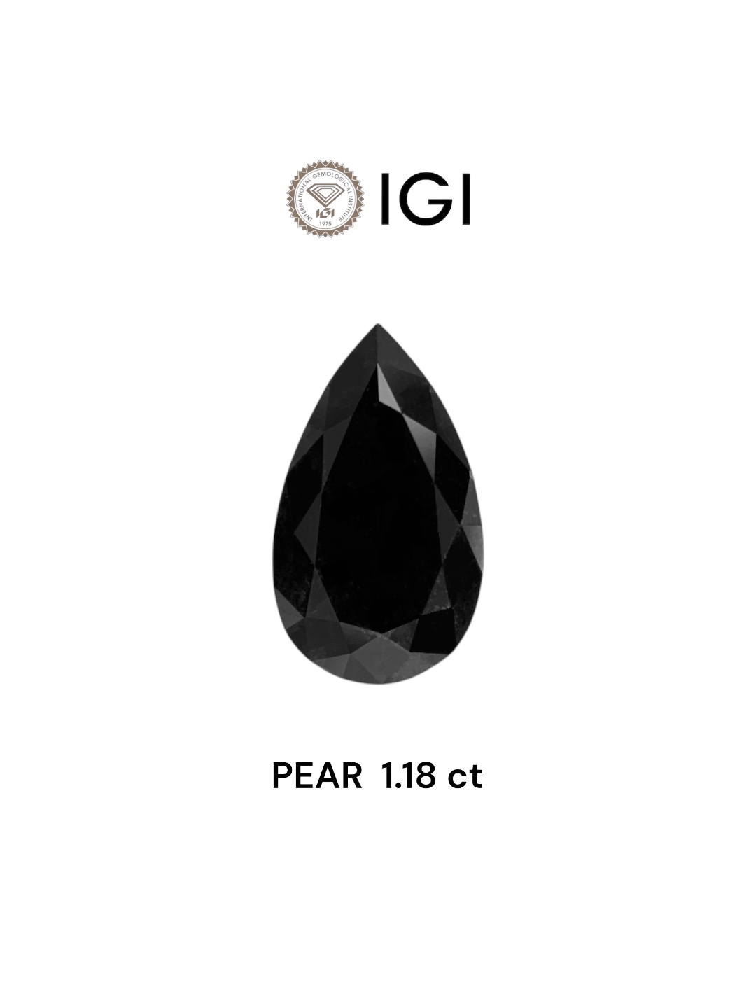 IGI 1.18 Carat Natural Fancy Black Pear Diamond SE-7352IN