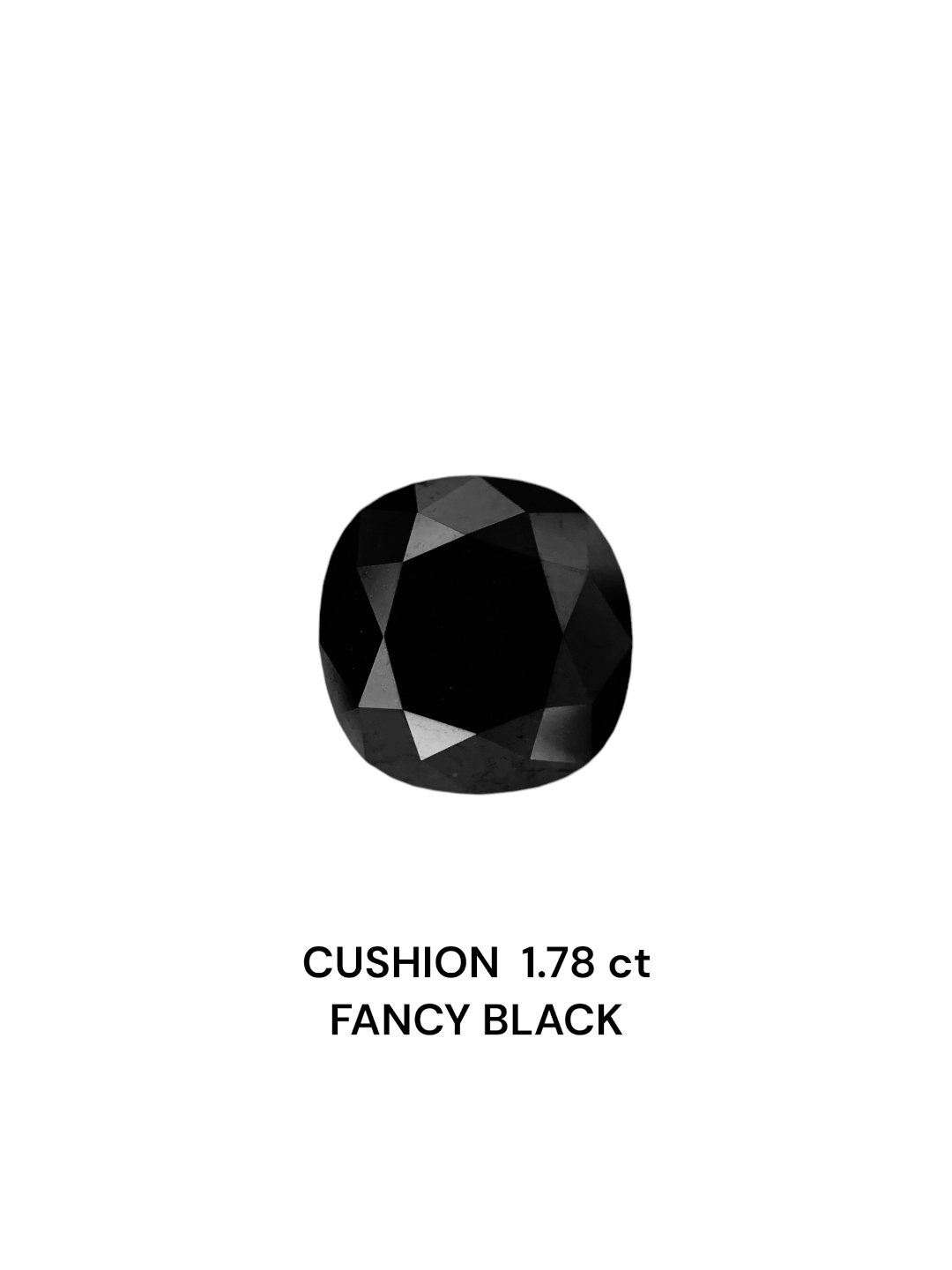 IGI 1.78 Carat Natural Fancy Black Cushion Diamond SE-7383TTI