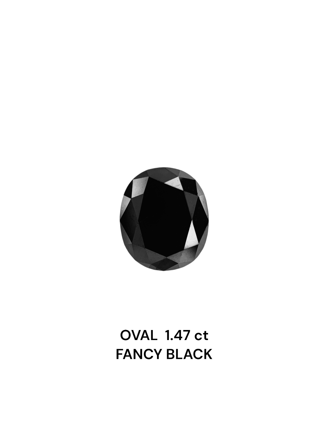 IGI 1.47 Carat Natural Fancy Black Oval Diamond SE-7387TTI
