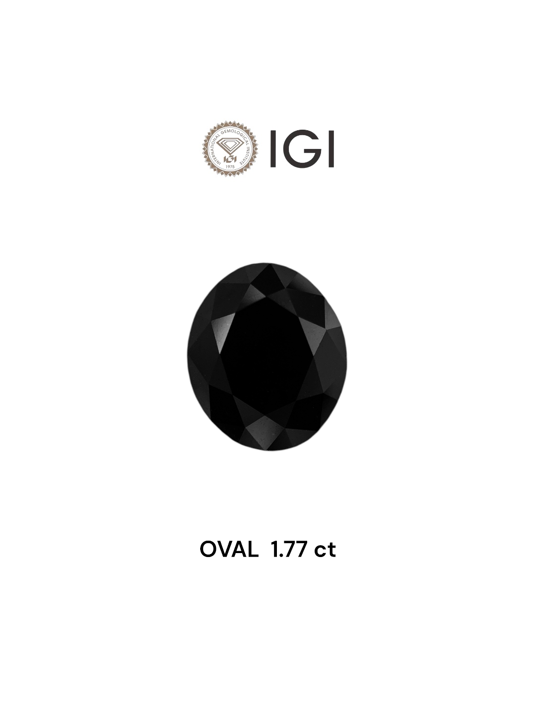 IGI 1.77 Carat Natural Fancy Black Oval Diamond SE-7399TTI