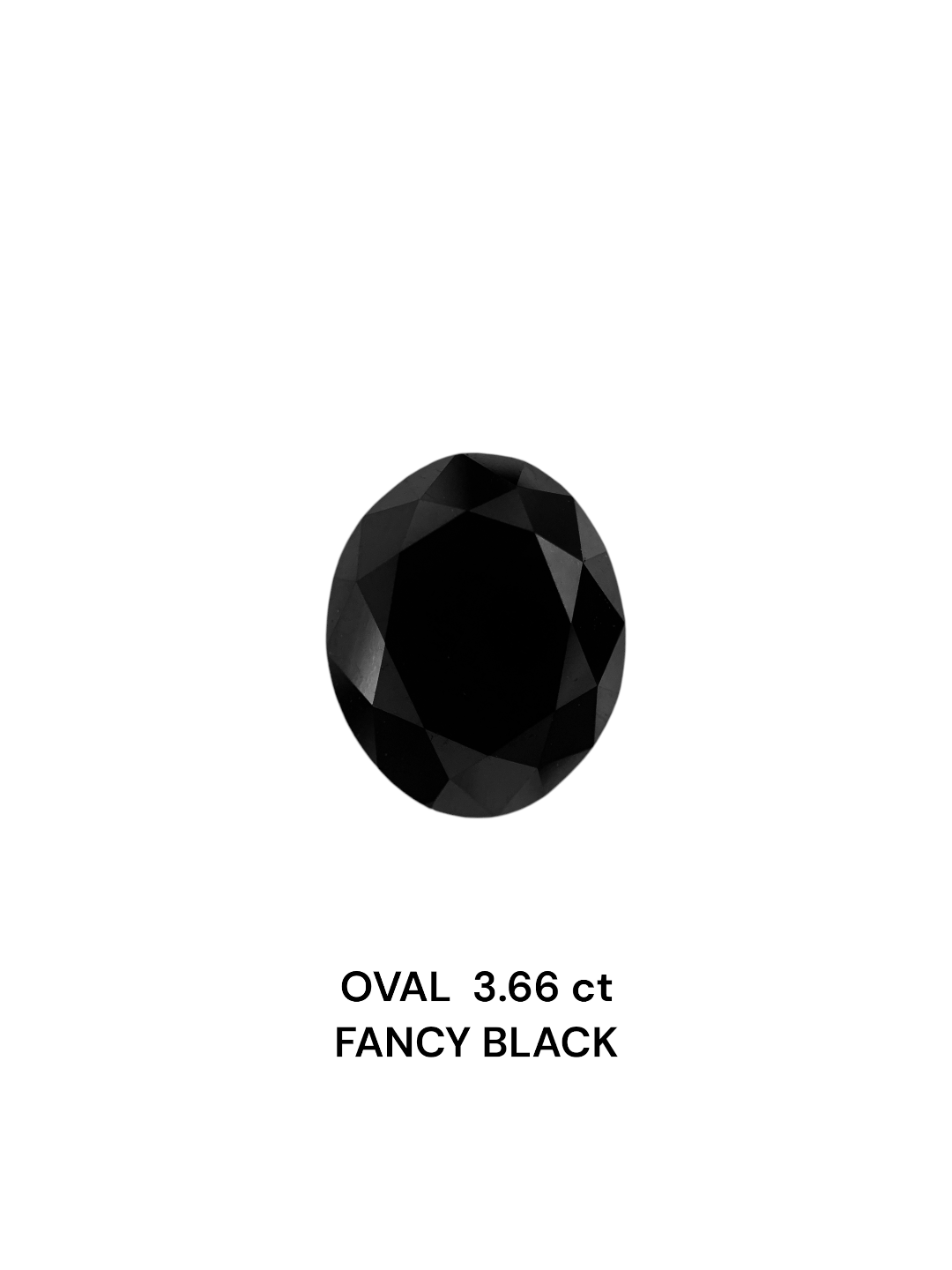 IGI 3.66 Carat Natural Fancy Black Oval Diamond SE-7400TTI