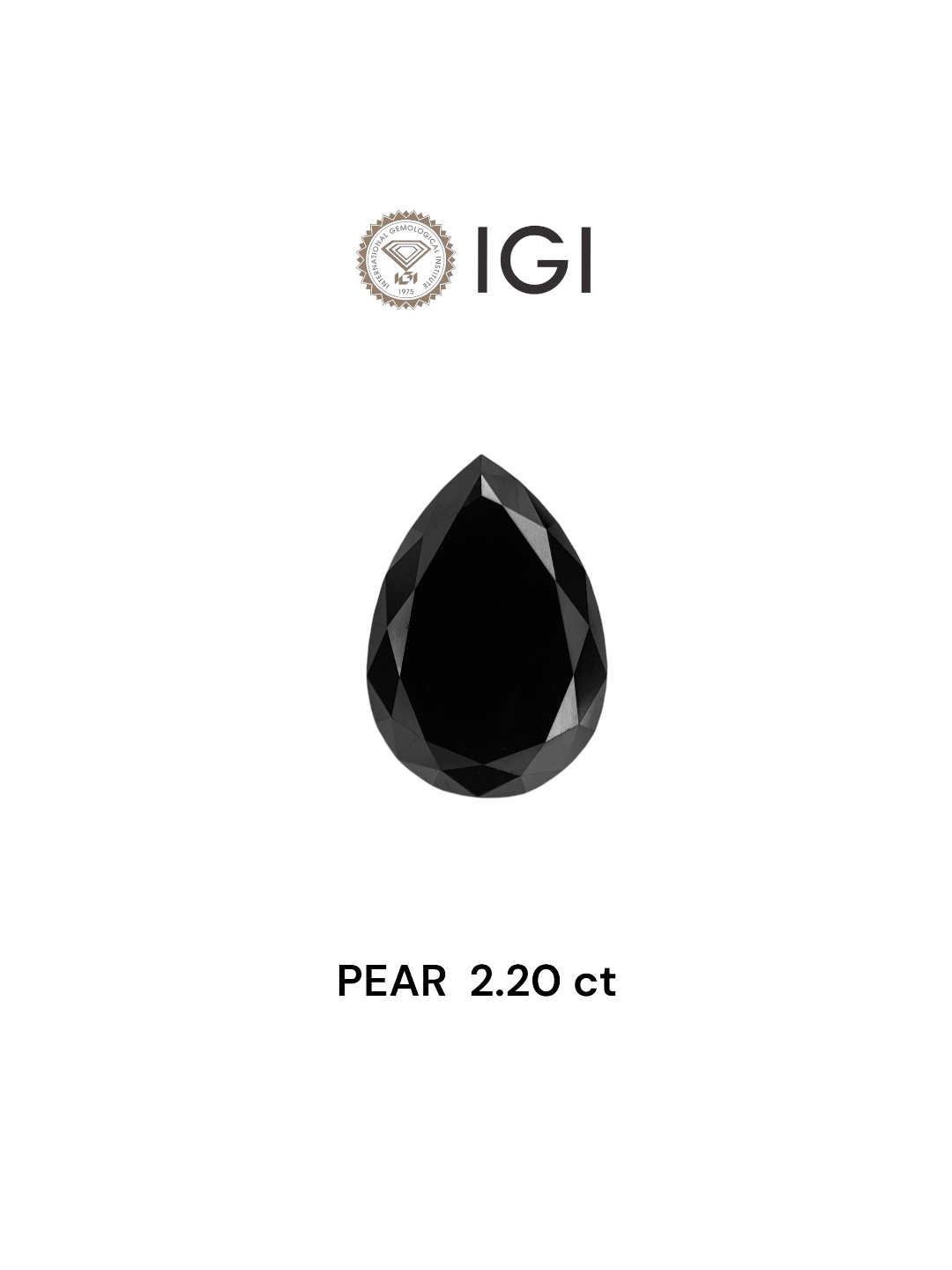 IGI 2.20 Carat Natural Fancy Black Pear Diamond SE-7406TTI