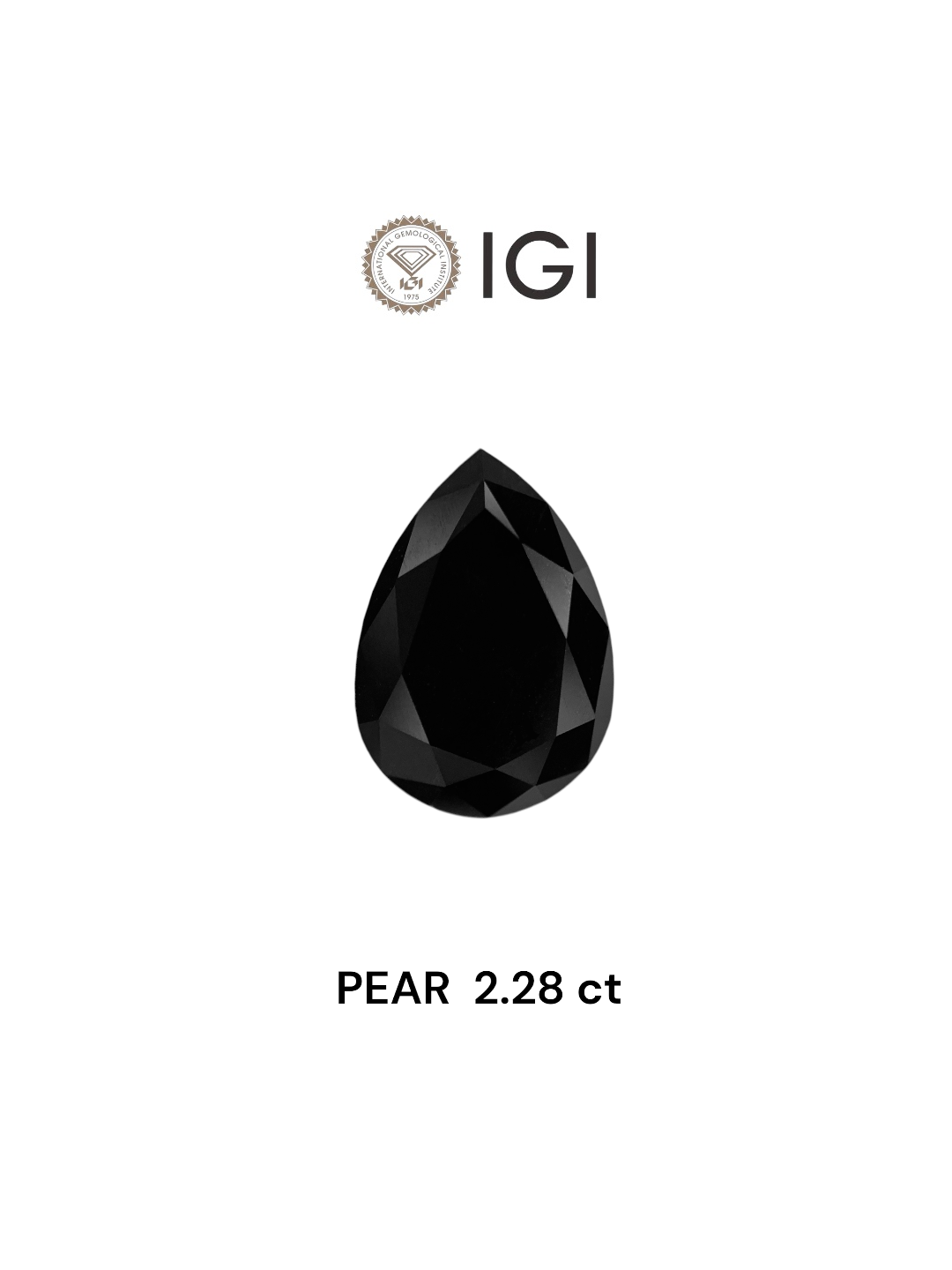 IGI 2.28 Carat Natural Fancy Black Pear Diamond SE-7416TTI