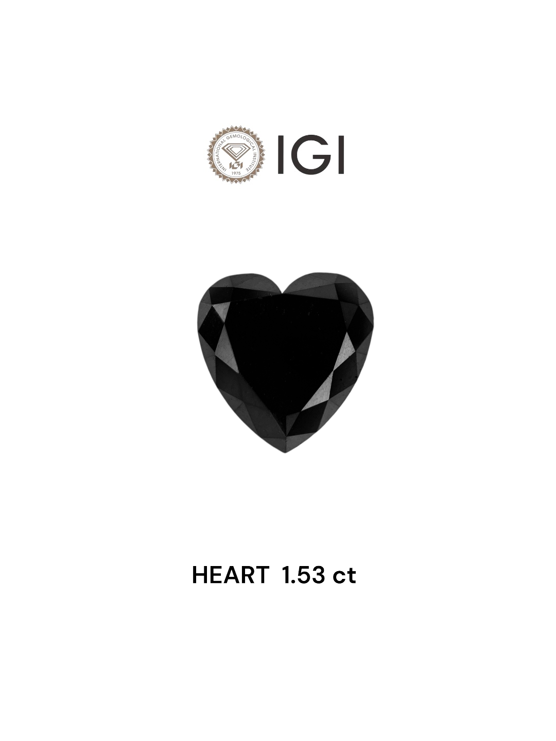 IGI 1.53 Carat Natural Fancy Black Heart Diamond SE-7418TTI