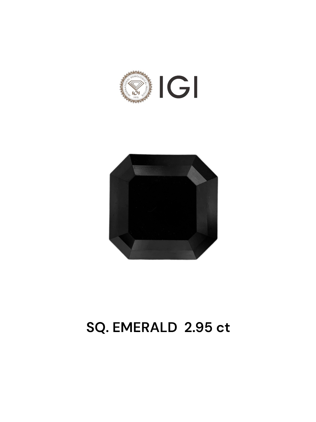 IGI 2.95 Carat Natural Fancy Black Sq emerald Diamond SE-7420TTI