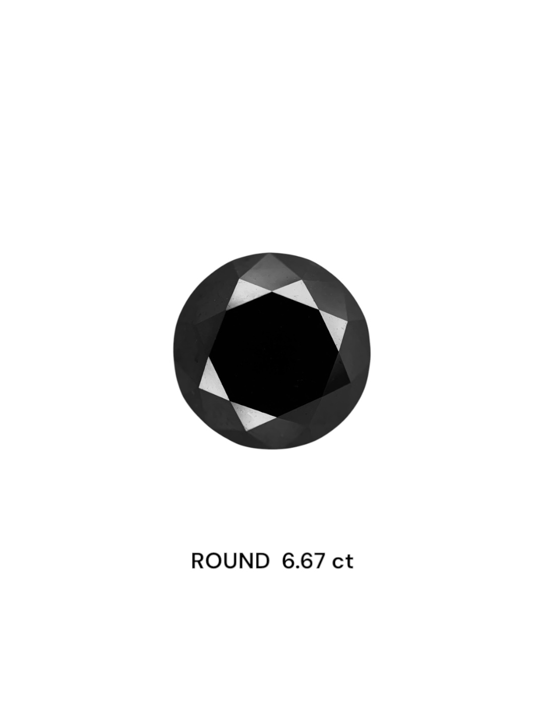 IGI 6.67 Carat Natural Fancy Black Round Diamond SE-7425TTI