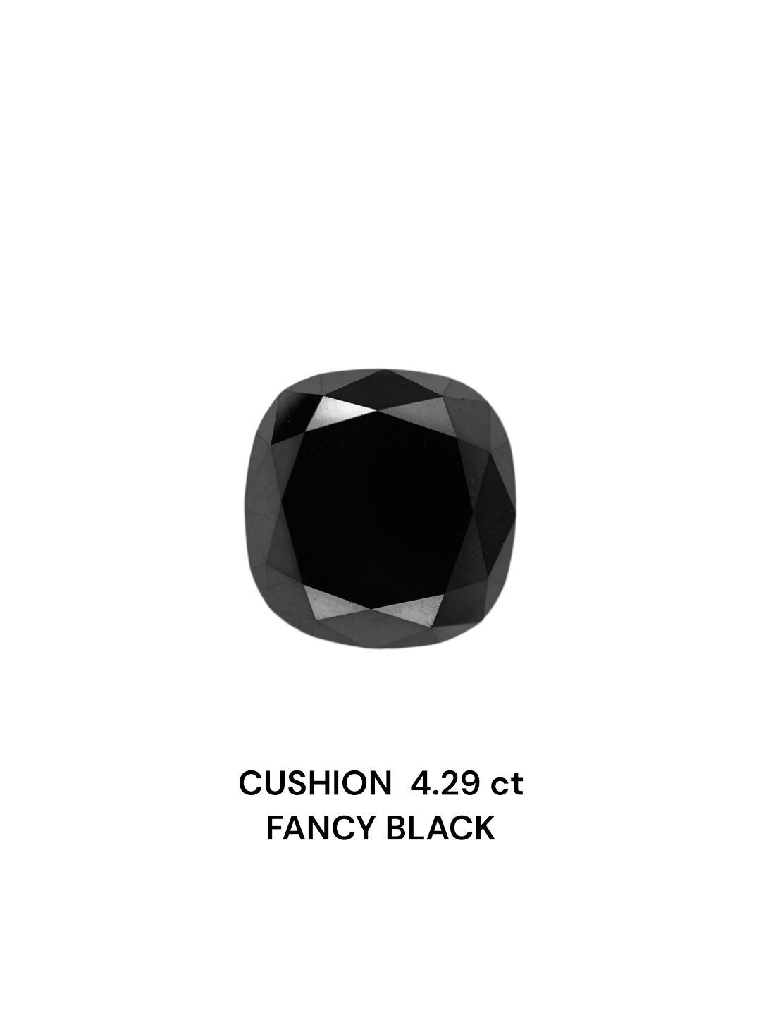 IGI 4.29 Carat Natural Fancy Black Cushion Diamond SE-7434TTI