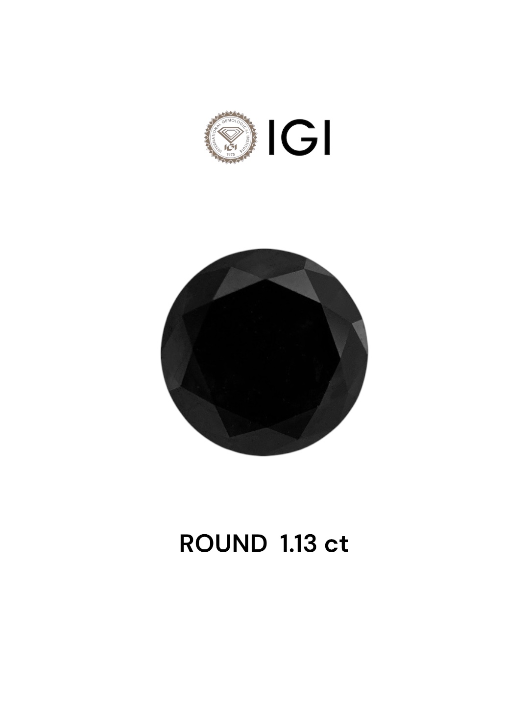 IGI 1.13 Carat Natural Fancy Black Round Diamond SE-7451IN