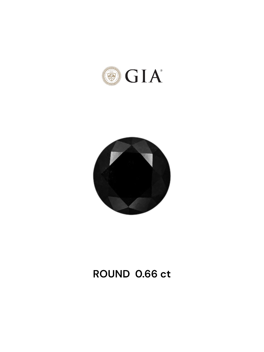 GIA 0.66 Carat Natural Fancy Black Round Diamond SE-7455GN