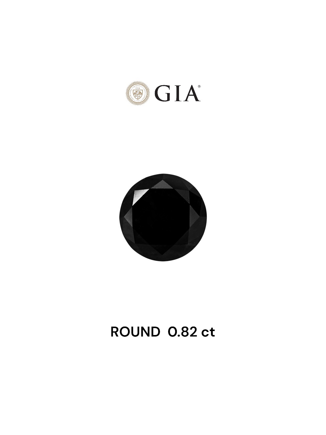 GIA 0.82 Carat Natural Fancy Black Round Diamond SE-7460GN