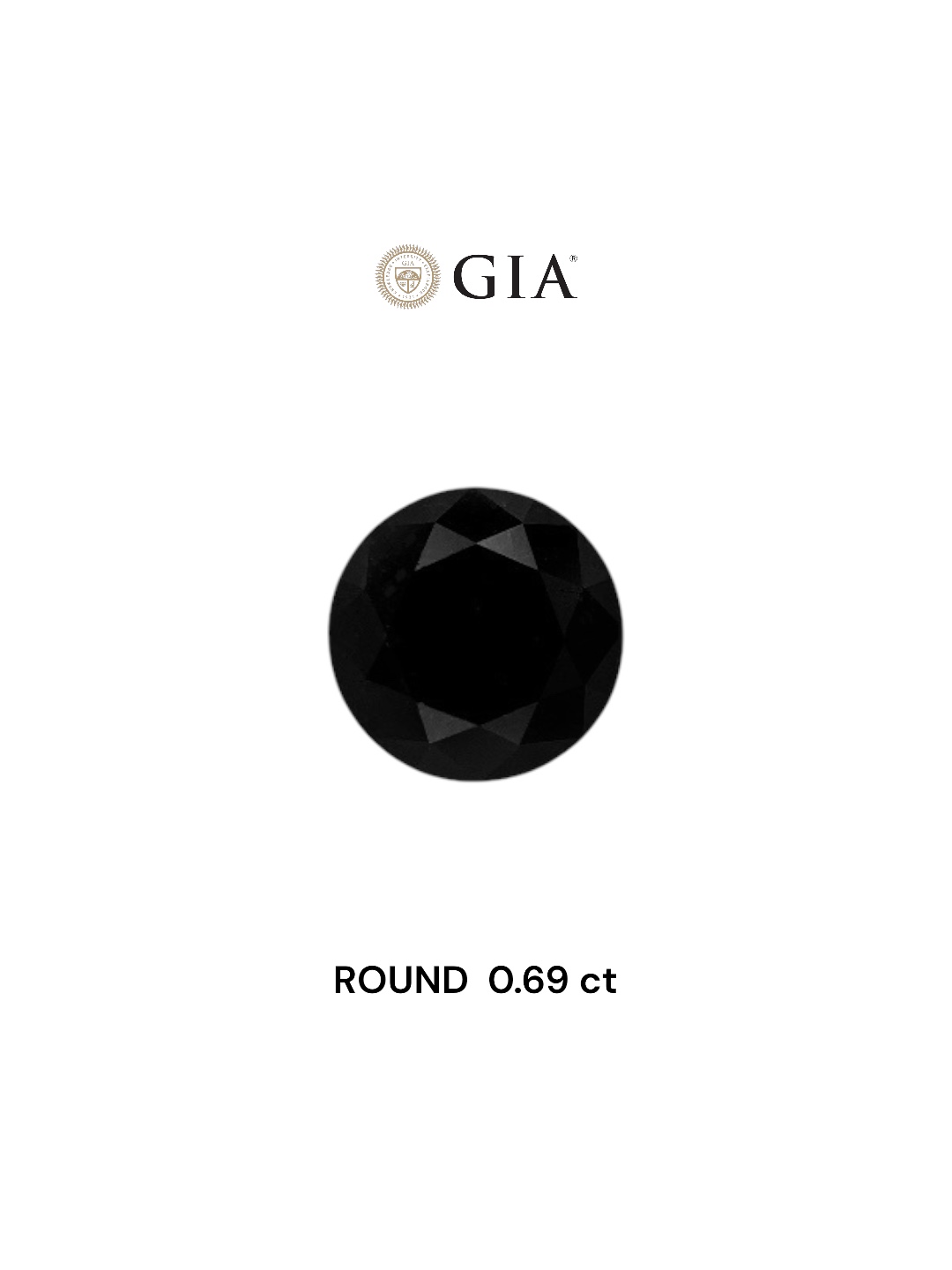 GIA 0.69 Carat Natural Fancy Black Round Diamond SE-7465GN