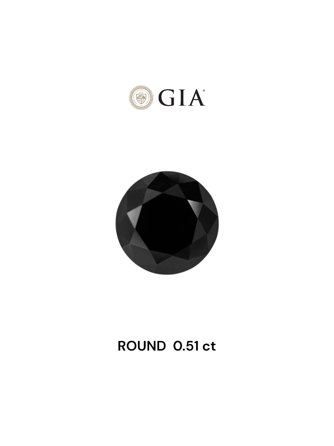 GIA 0.51 Carat Natural Fancy Black Round Diamond SE-7469GN