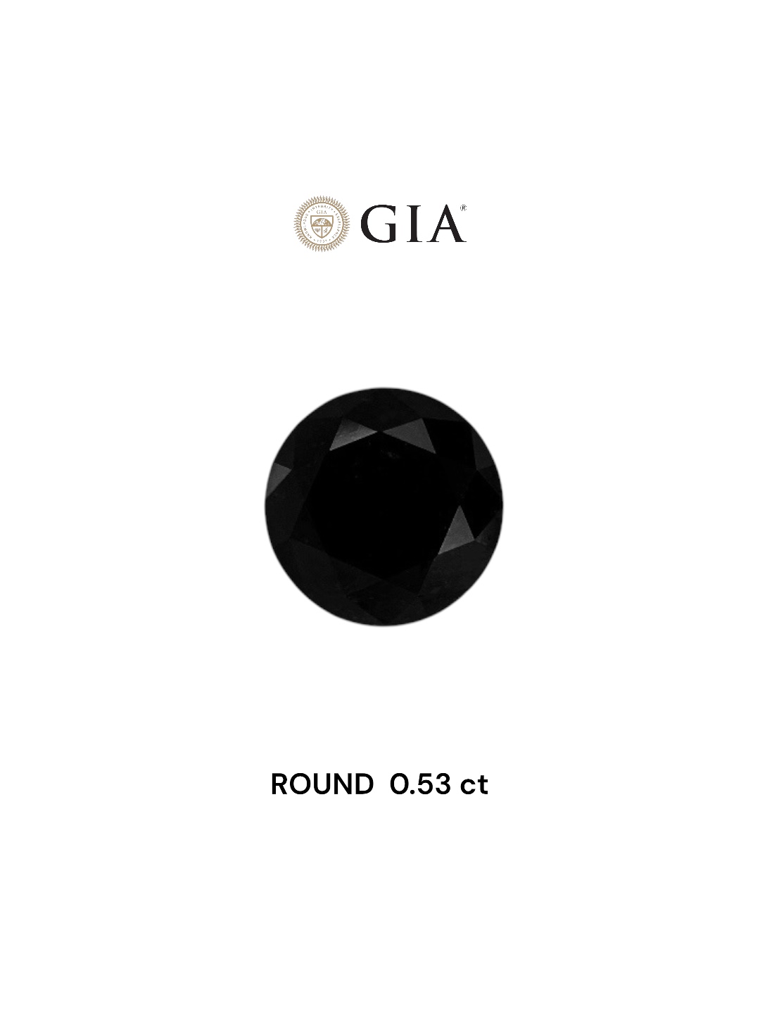 GIA 0.53 Carat Natural Fancy Black Round Diamond SE-7473GN