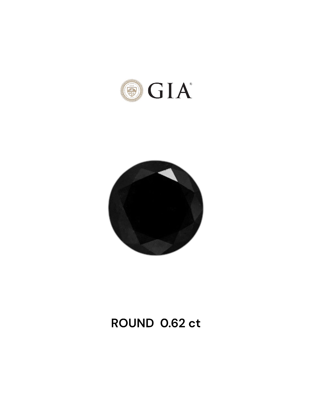 GIA 0.62 Carat Natural Fancy Black Round Diamond SE-7475GN