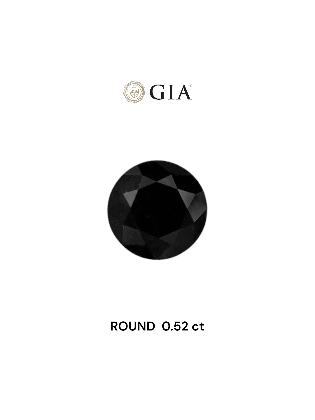 GIA 0.52 Carat Natural Fancy Black Round Diamond SE-7479GN
