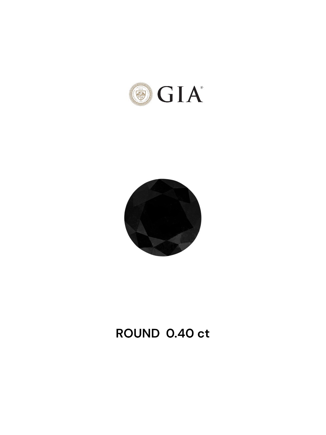 GIA 0.40 Carat Natural Fancy Black Round Diamond SE-7481GN