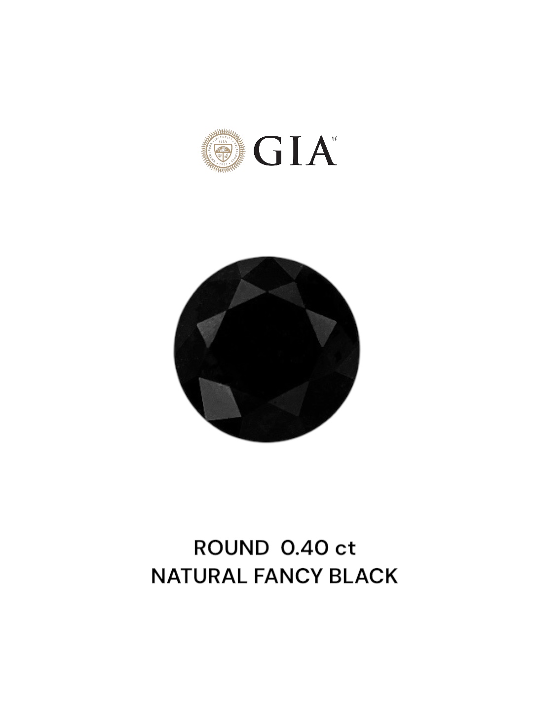 GIA 0.40 Carat Natural Fancy Black Round Diamond SE-7482GN