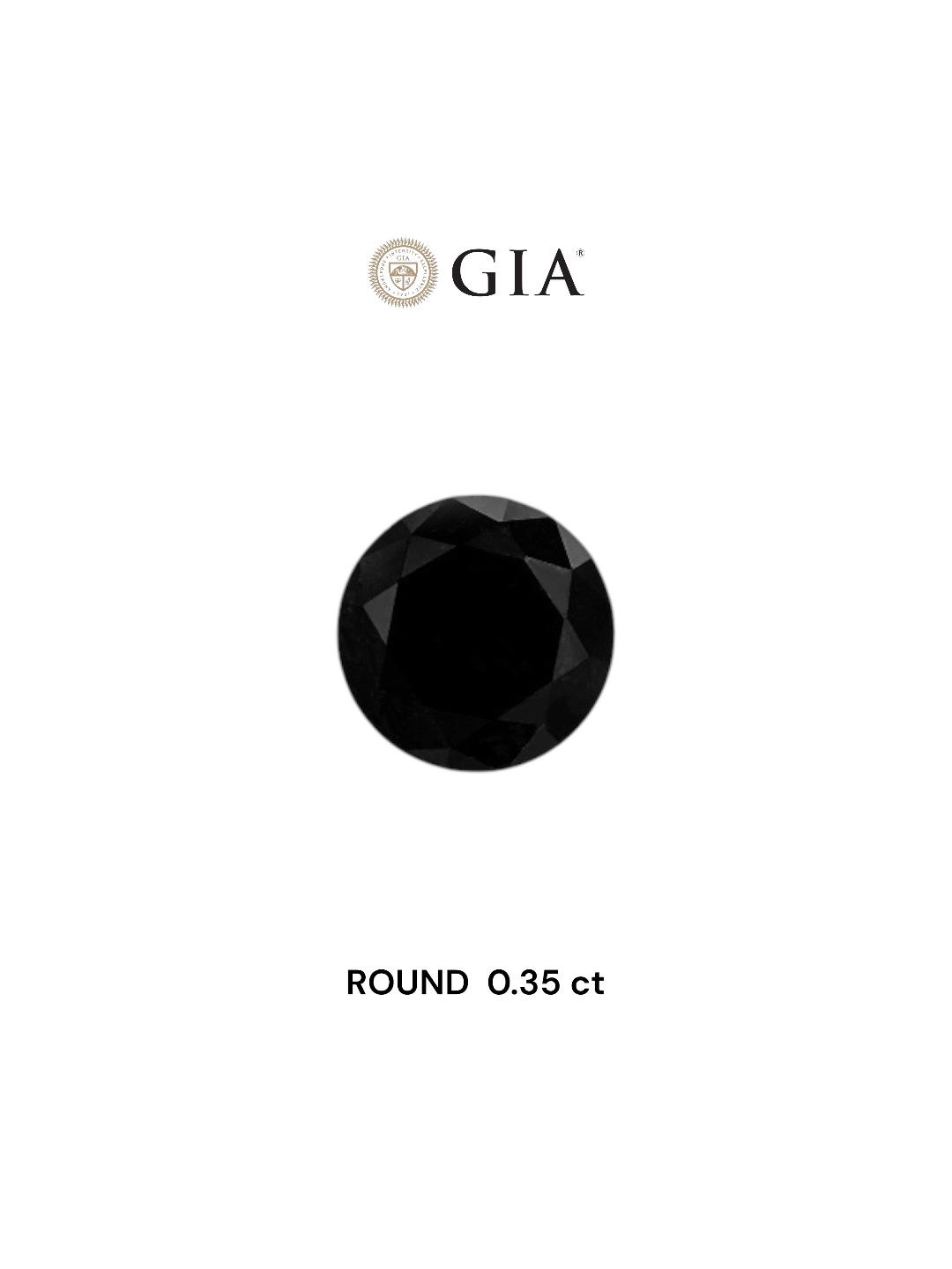 GIA 0.35 Carat Natural Fancy Black Round Diamond SE-7485GN