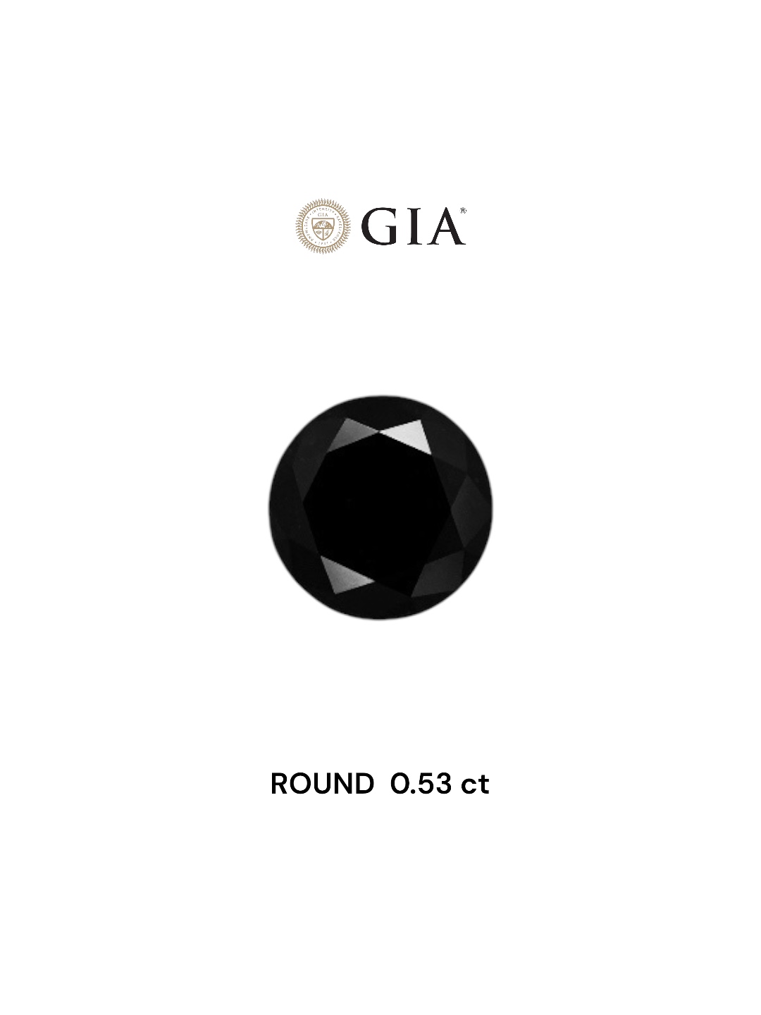 GIA 0.53 Carat Natural Fancy Black Round Diamond SE-7488GN