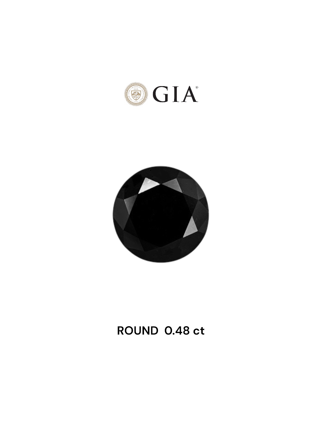 GIA 0.48 Carat Natural Fancy Black Round Diamond SE-7493GN