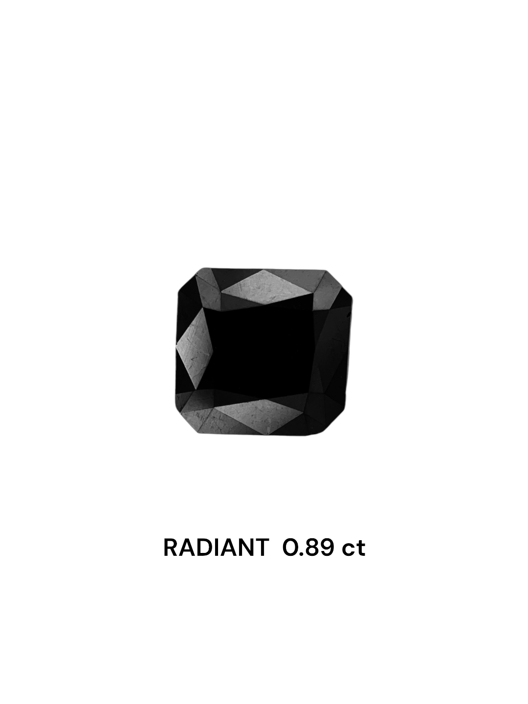 0.89 Carat Natural Fancy Black Radiant Diamond SE-7555TA