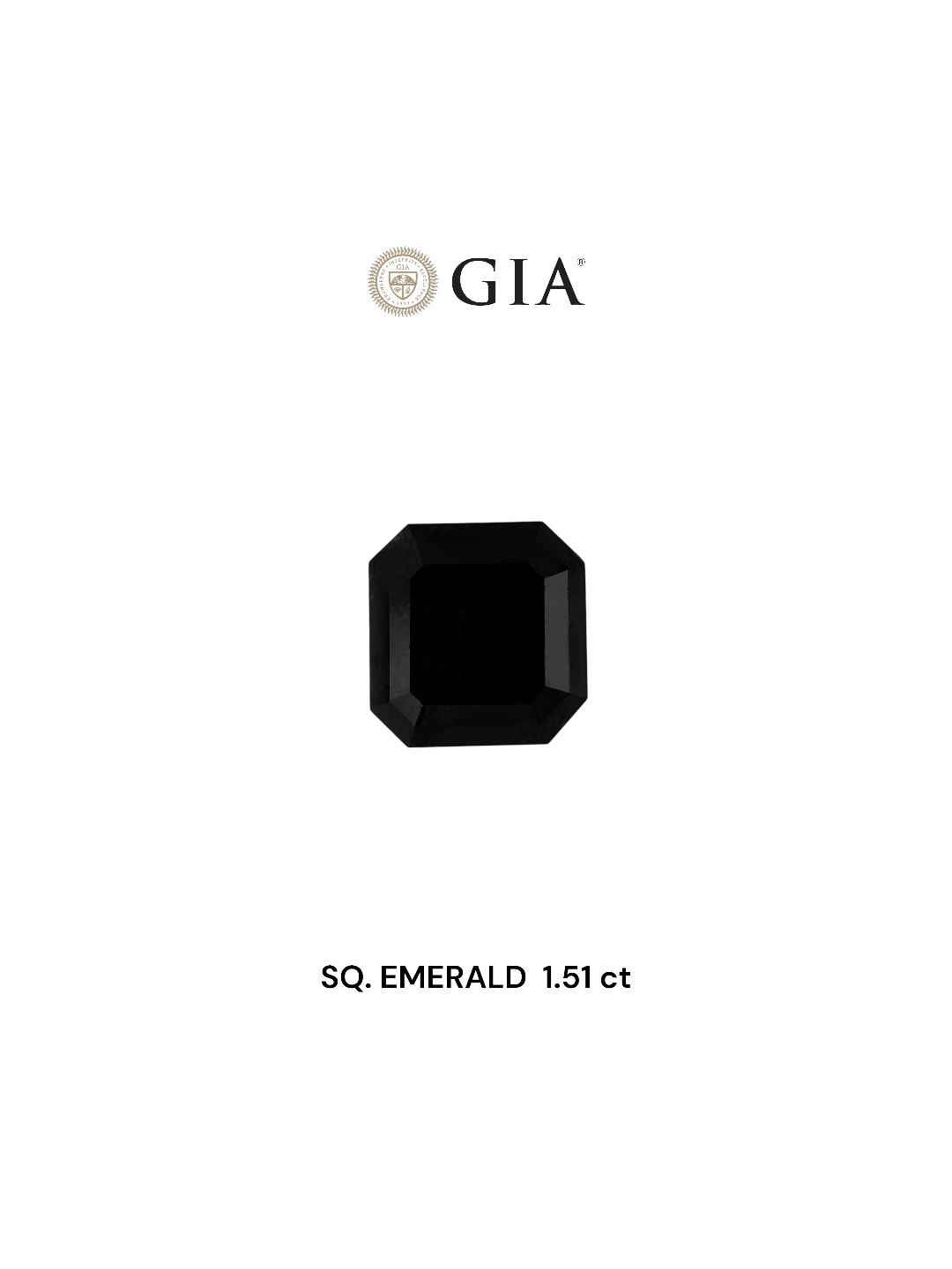 GIA 1.51 Carat Natural Fancy Black Sq emerald Diamond SE-7579GN