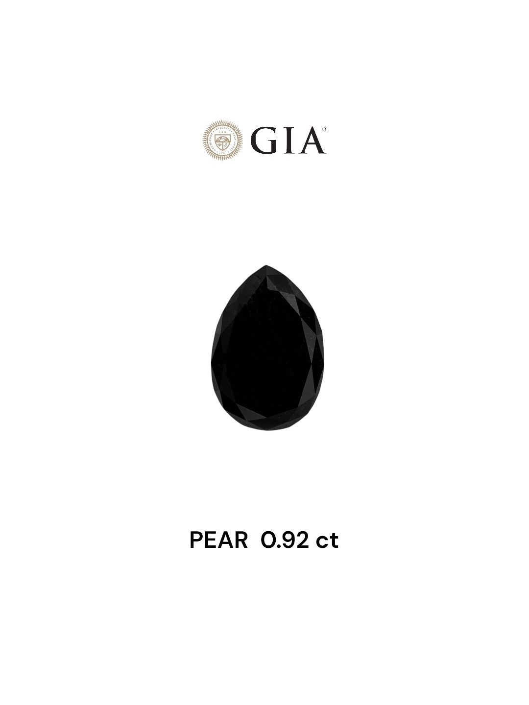 GIA 0.92 Carat Natural Fancy Black Pear Diamond SE-7588GN