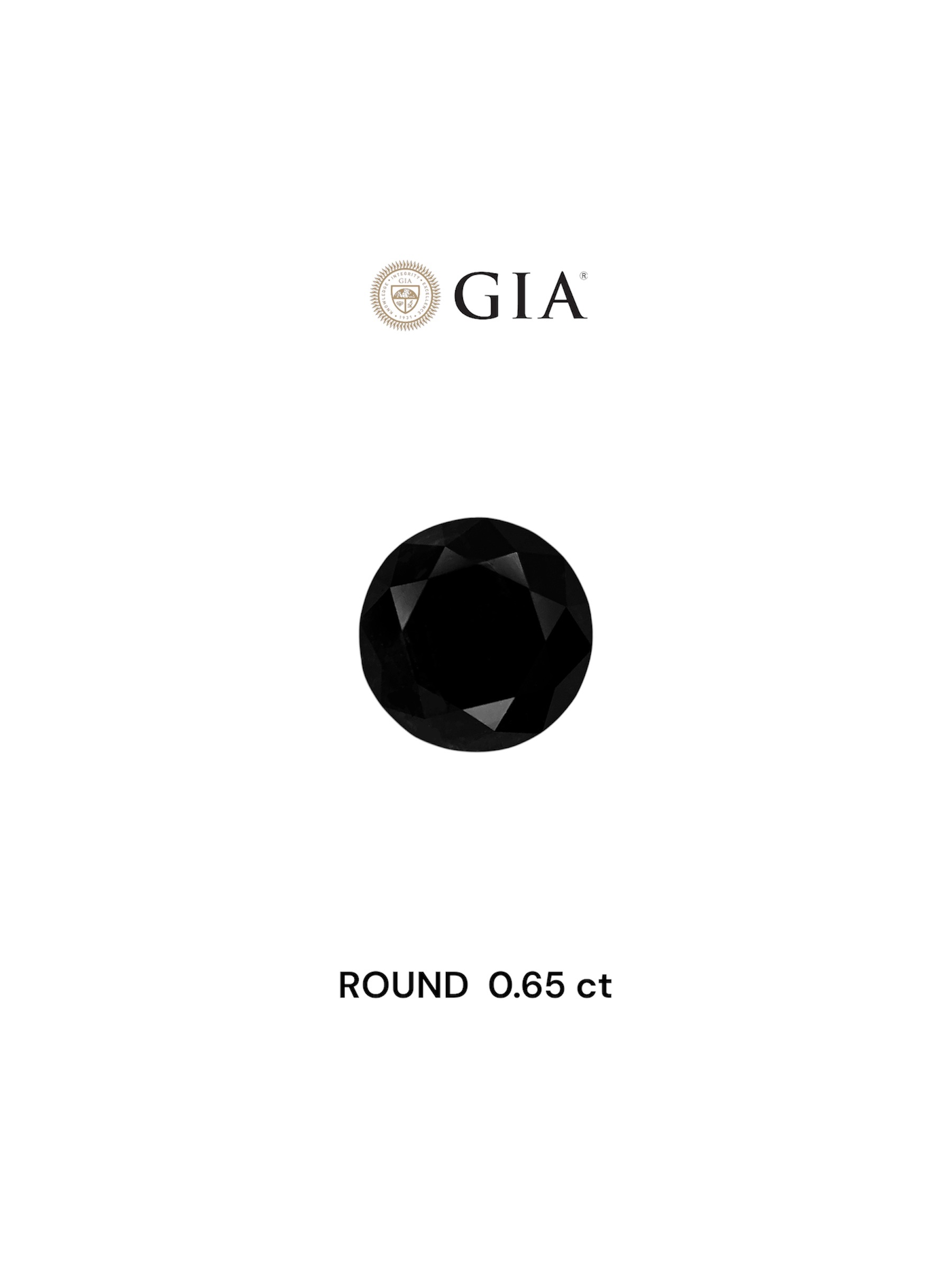 GIA 0.65 Carat Natural Fancy Black Round Diamond SE-7613GN