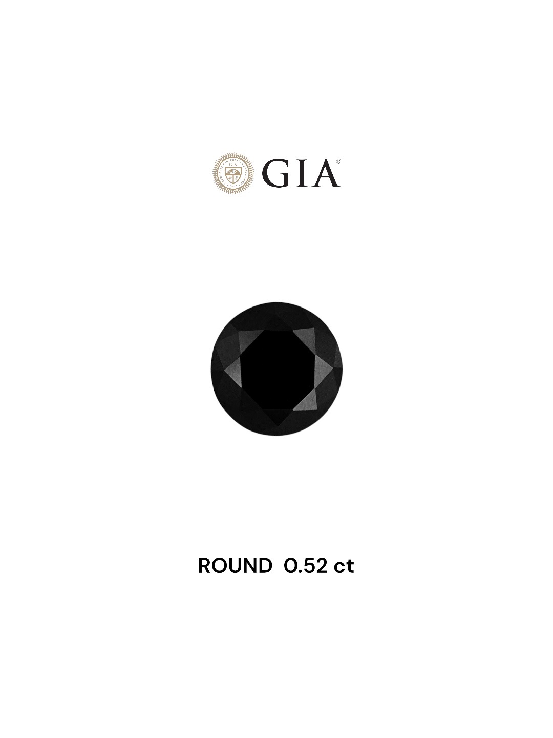 GIA 0.52 Carat Natural Fancy Black Round Diamond SE-7614GN