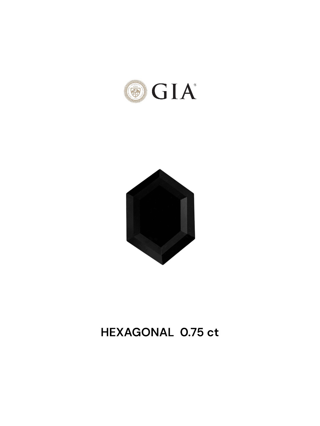 GIA 0.75 Carat Natural Fancy Black Hexagonal Diamond SE-7616GN