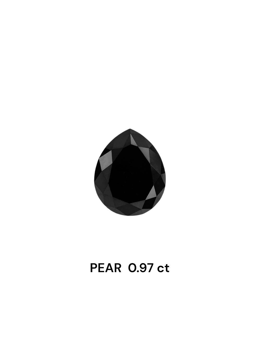 0.97 Carat Natural Fancy Black Pear Diamond SE-7639T